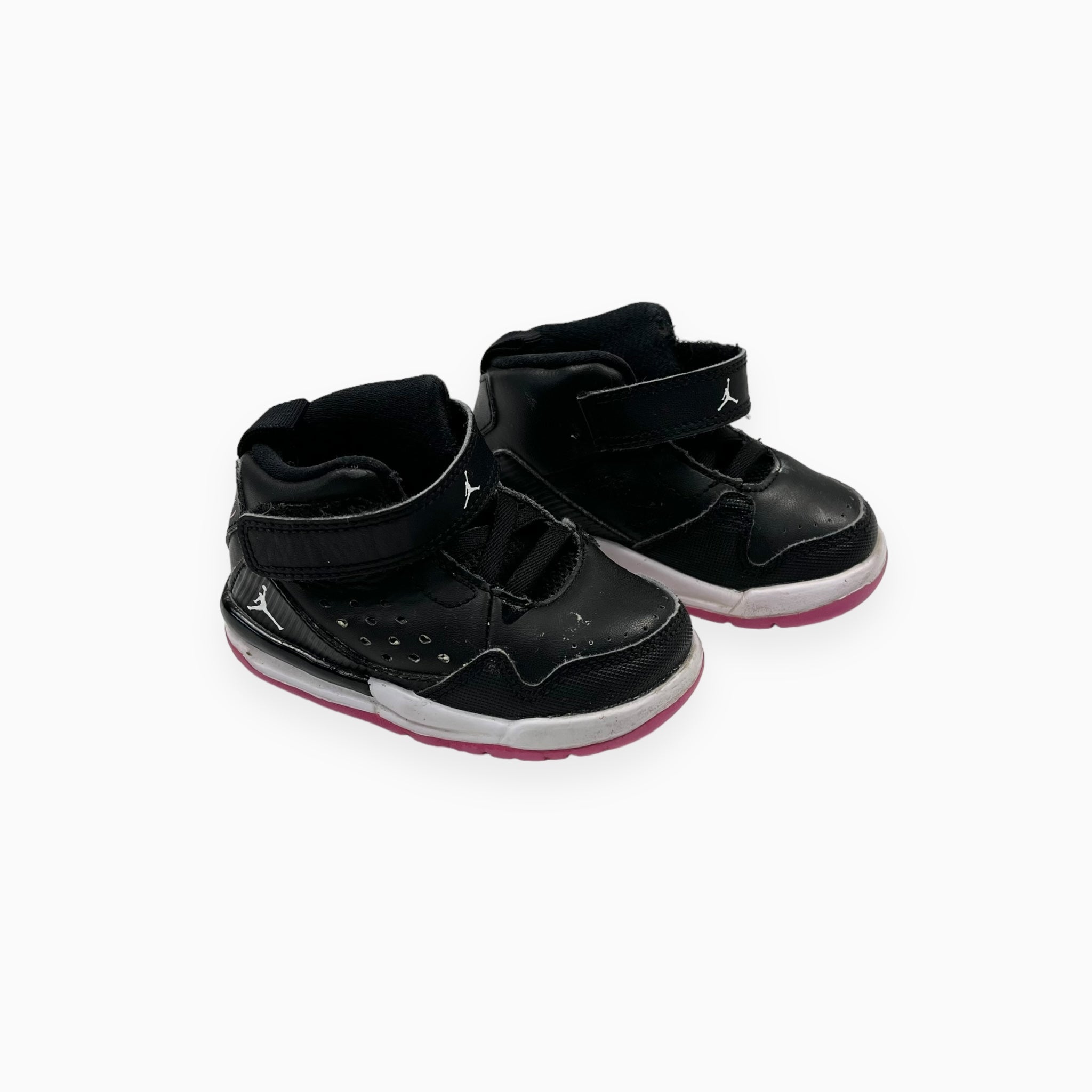 Sneakers Jordan noirs et roses a velcro 5 US Petits Heritiers Inc