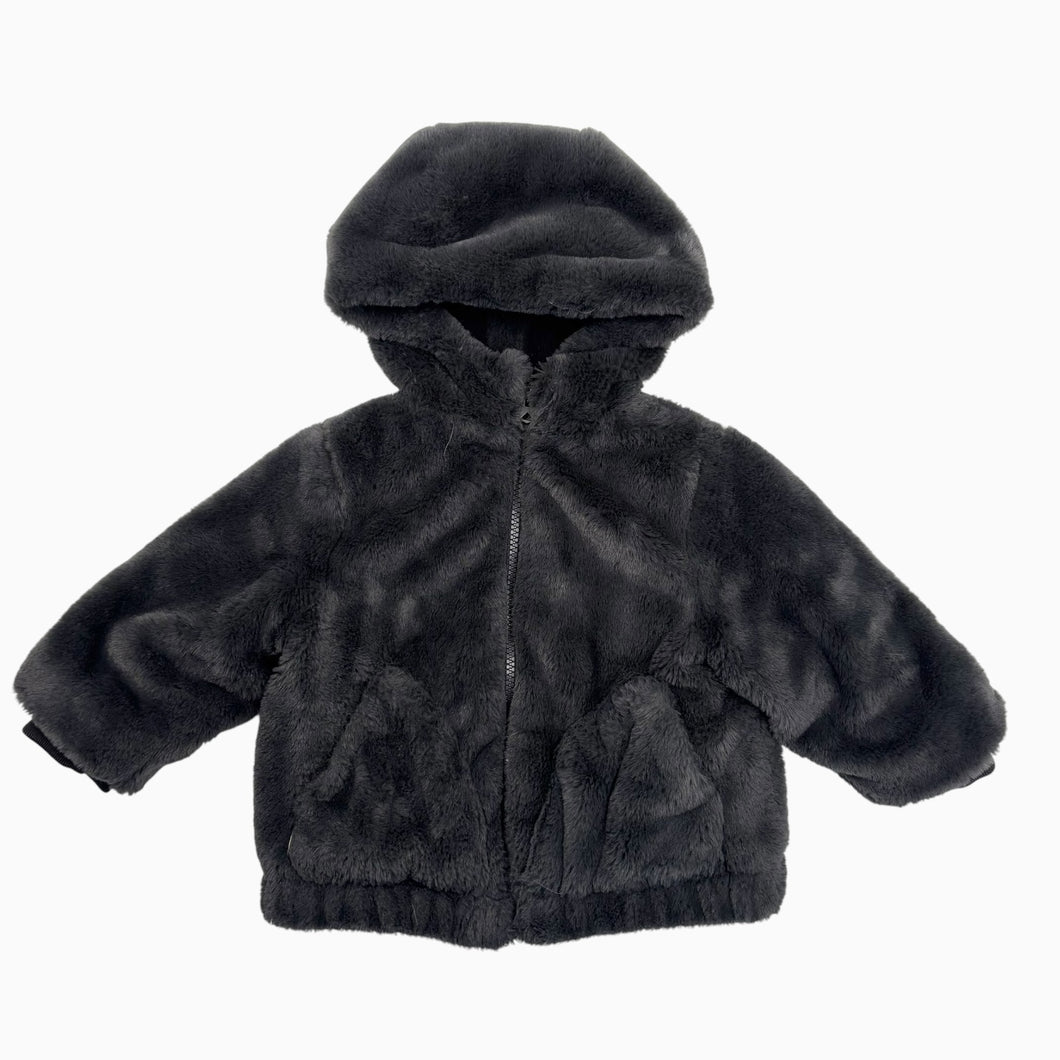 Manteau charcoal en peluche 18-24M