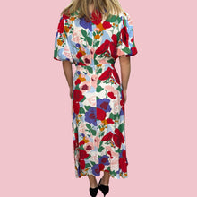 Load image into Gallery viewer, Robe fleuri en rayonne avec manches bouffantes pour femmes 6US M
