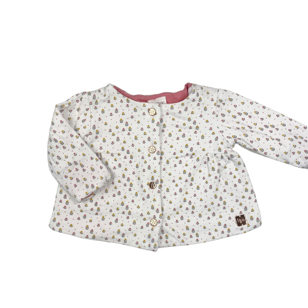 Cardigan en coton blanc à imprimé floral 3M