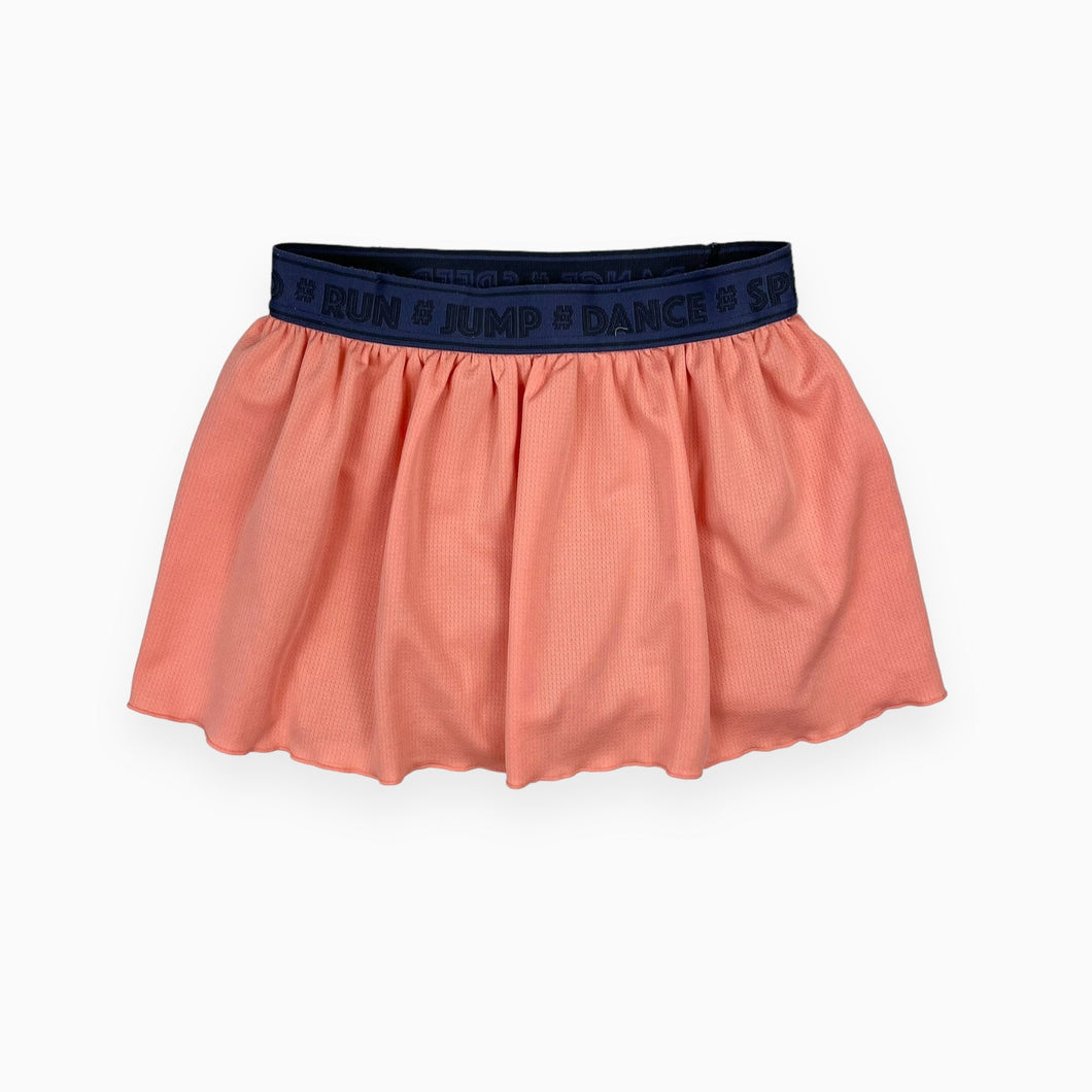 Jupe corail en mesh avec short intégré en poly nylon 7-8Y