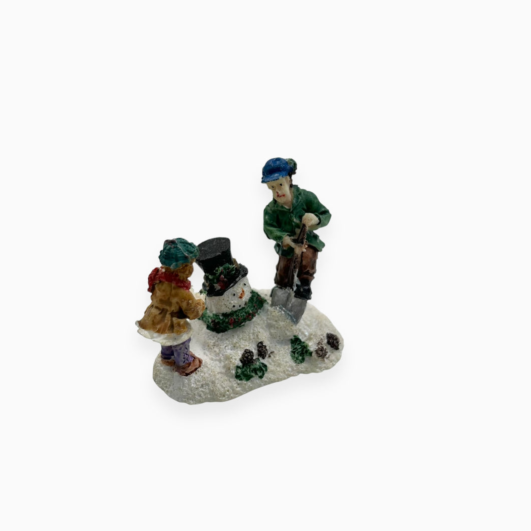 Mini Figurine papa et fille bonhomme de neige