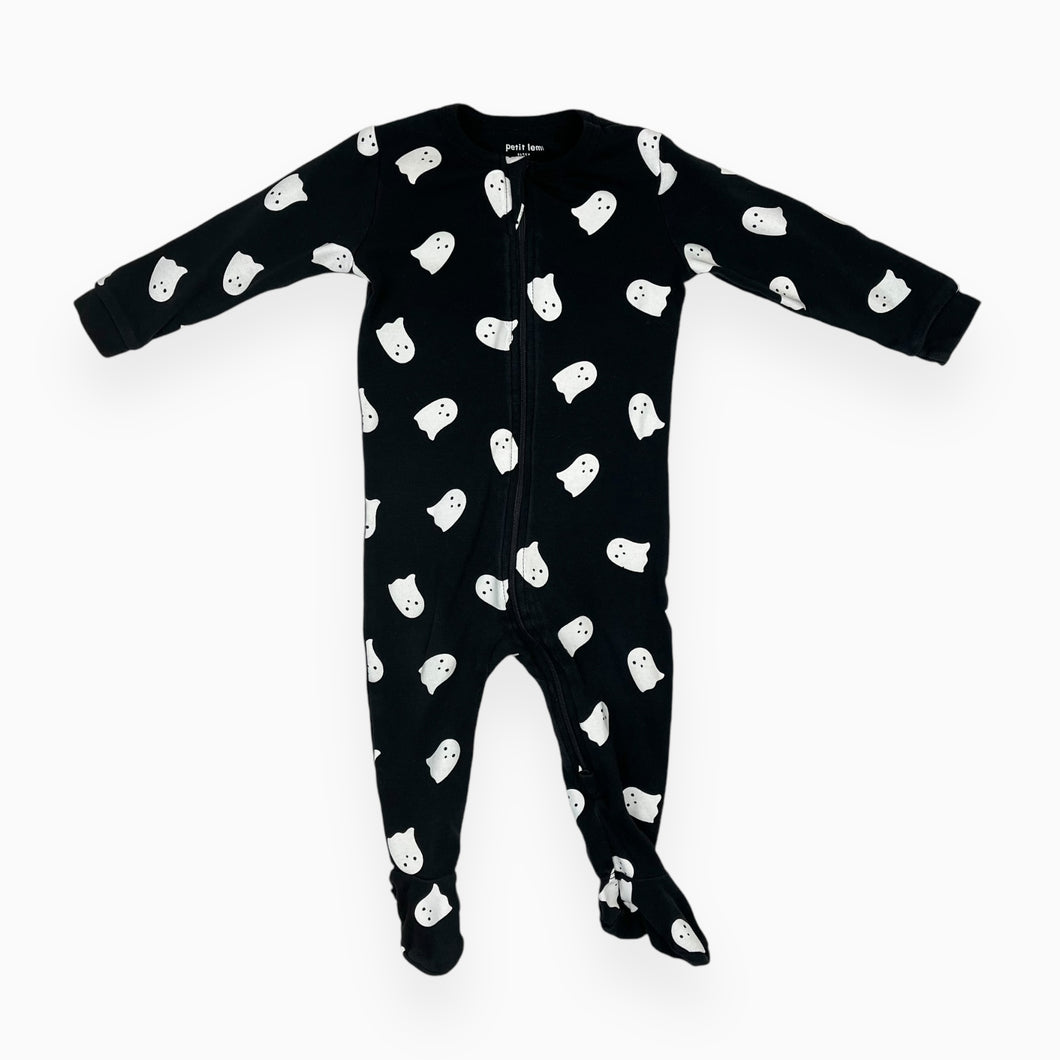 Pyjama noir en coton avec fantôme 9M