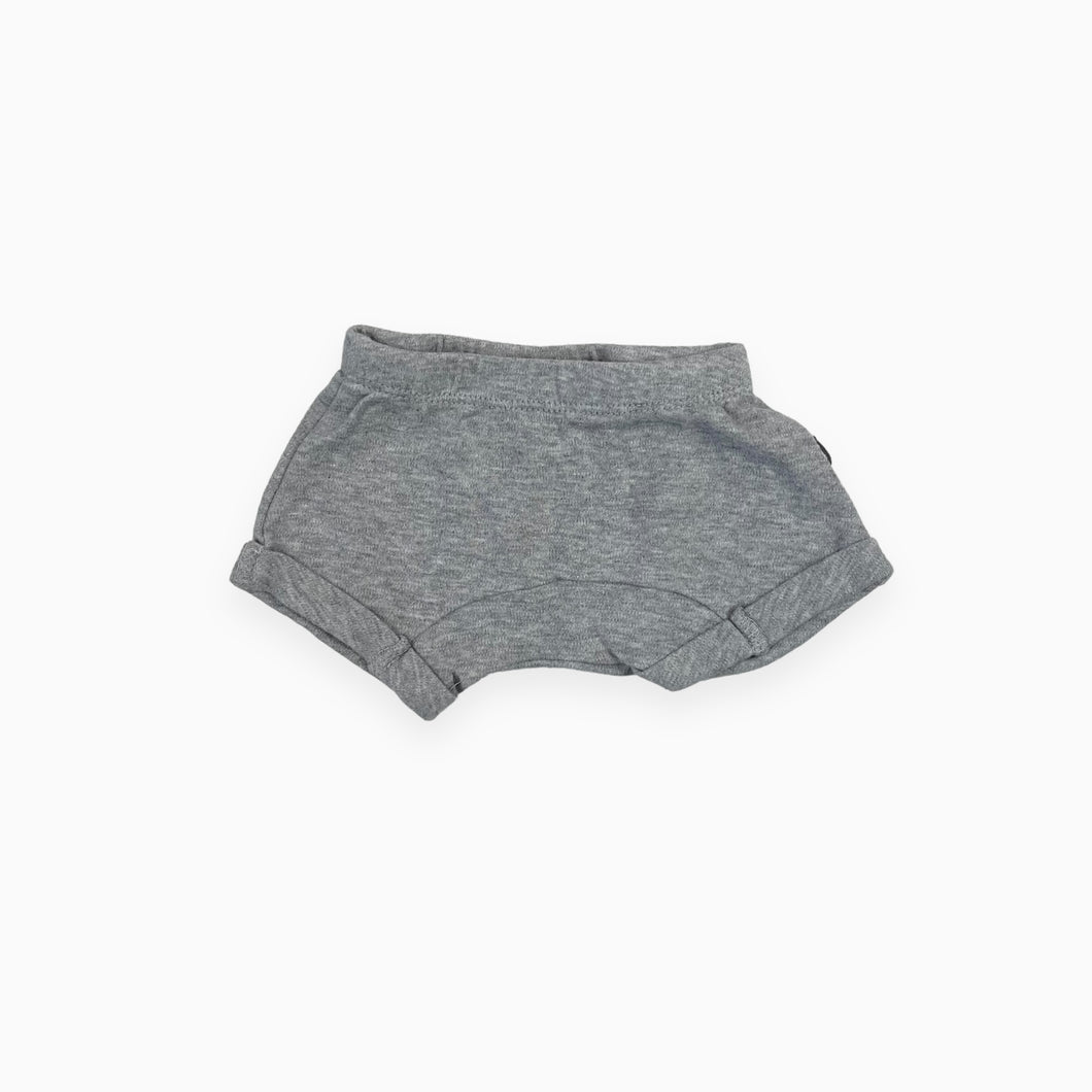 Short gris chiné en coton bio 0-3M