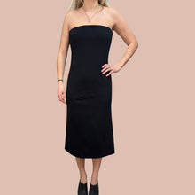 Load image into Gallery viewer, Robe &#39;strapless&#39; noire en viscose, polyamide et élastane pour femmes S (fit M)
