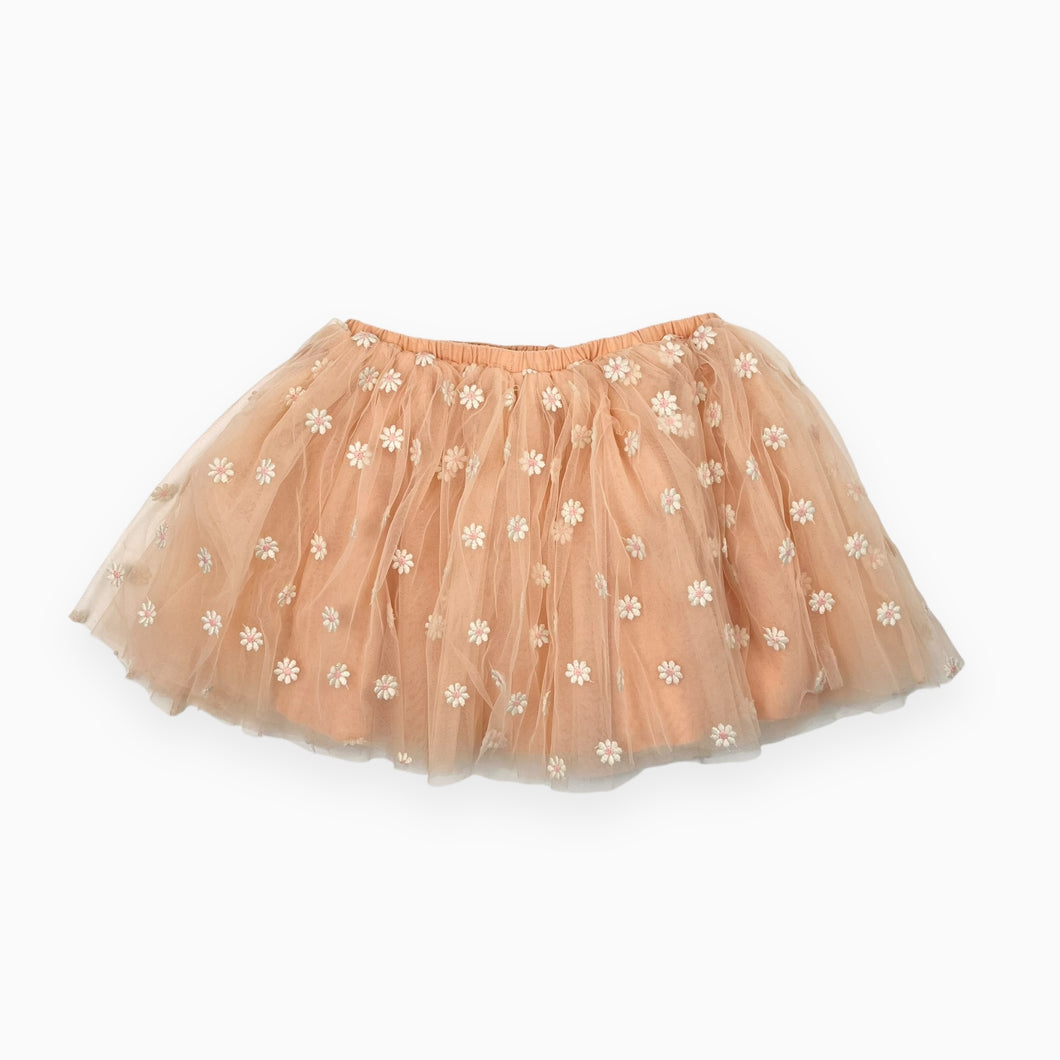 Jupe tutu corail avec fleurs brodées 7Y (Fit 9-10Y)