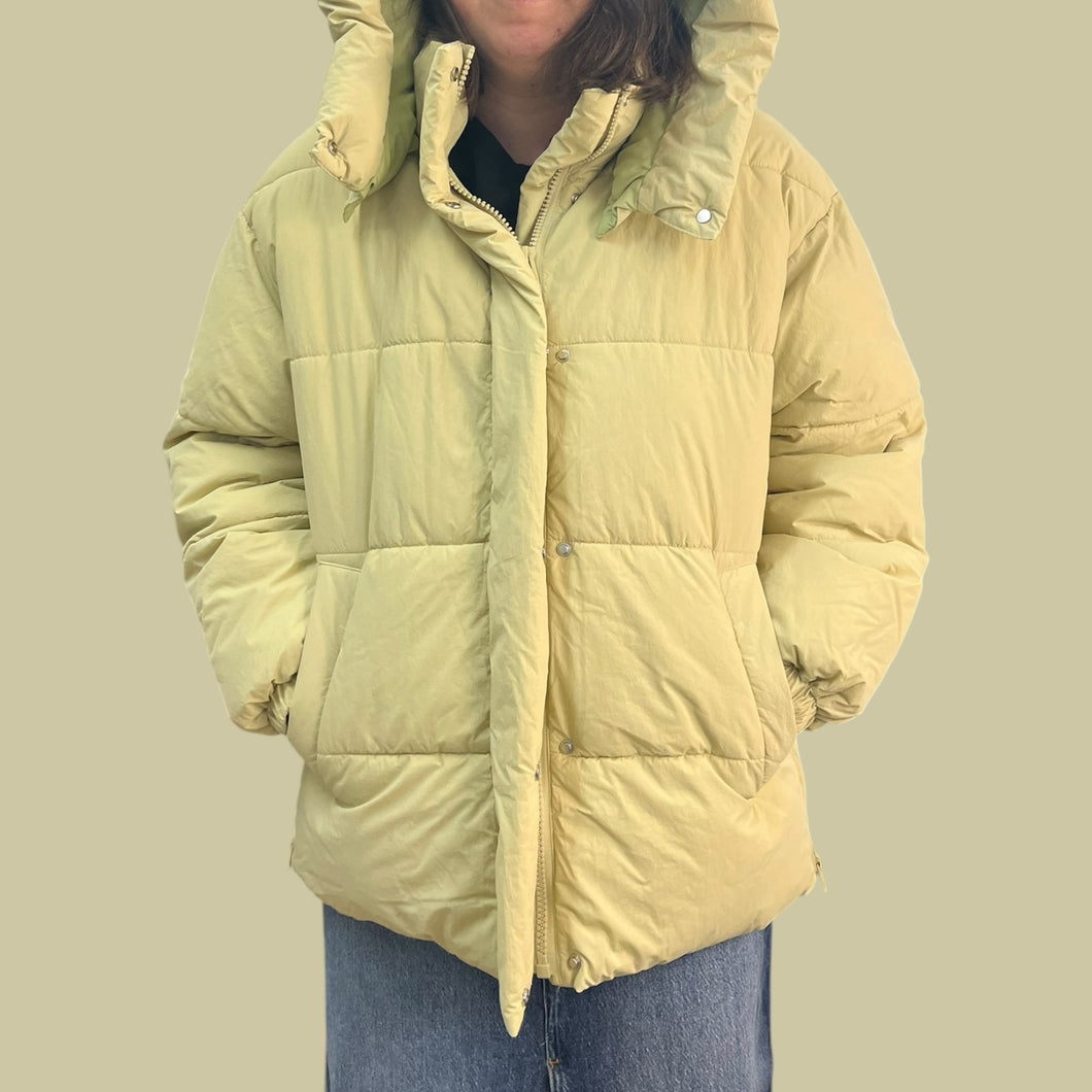 Manteau vert d'eau 'oversized' style puffer pour femmes L