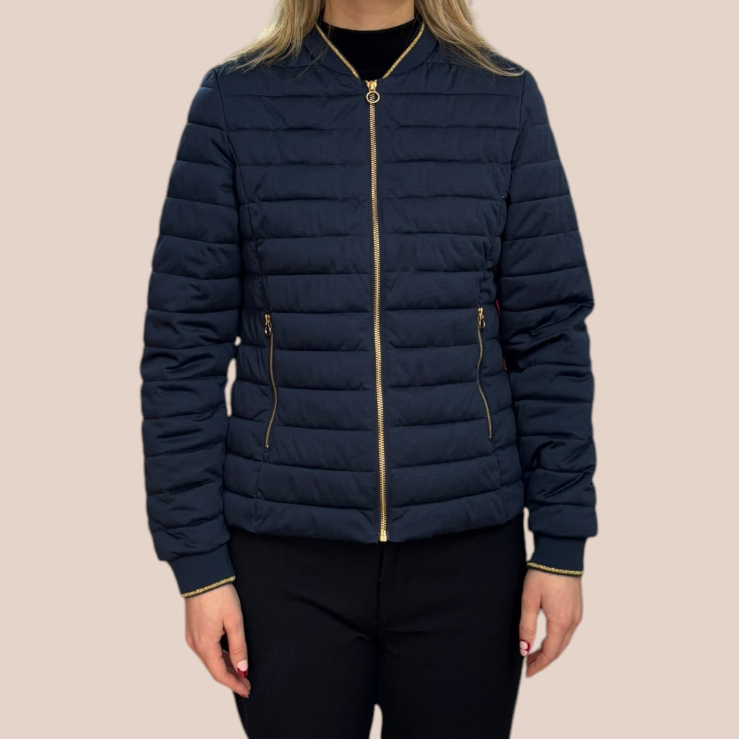 Manteau mi-saison style doudoune bleu marine en polyamide et poly matelassé pour femmes M