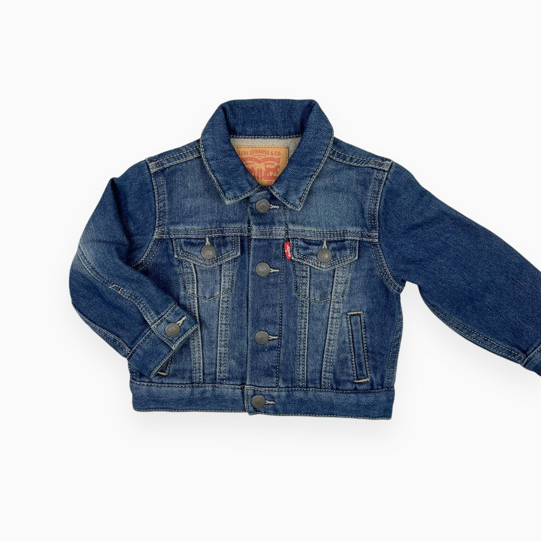 Veste denim extensible en coton et polyester 12M