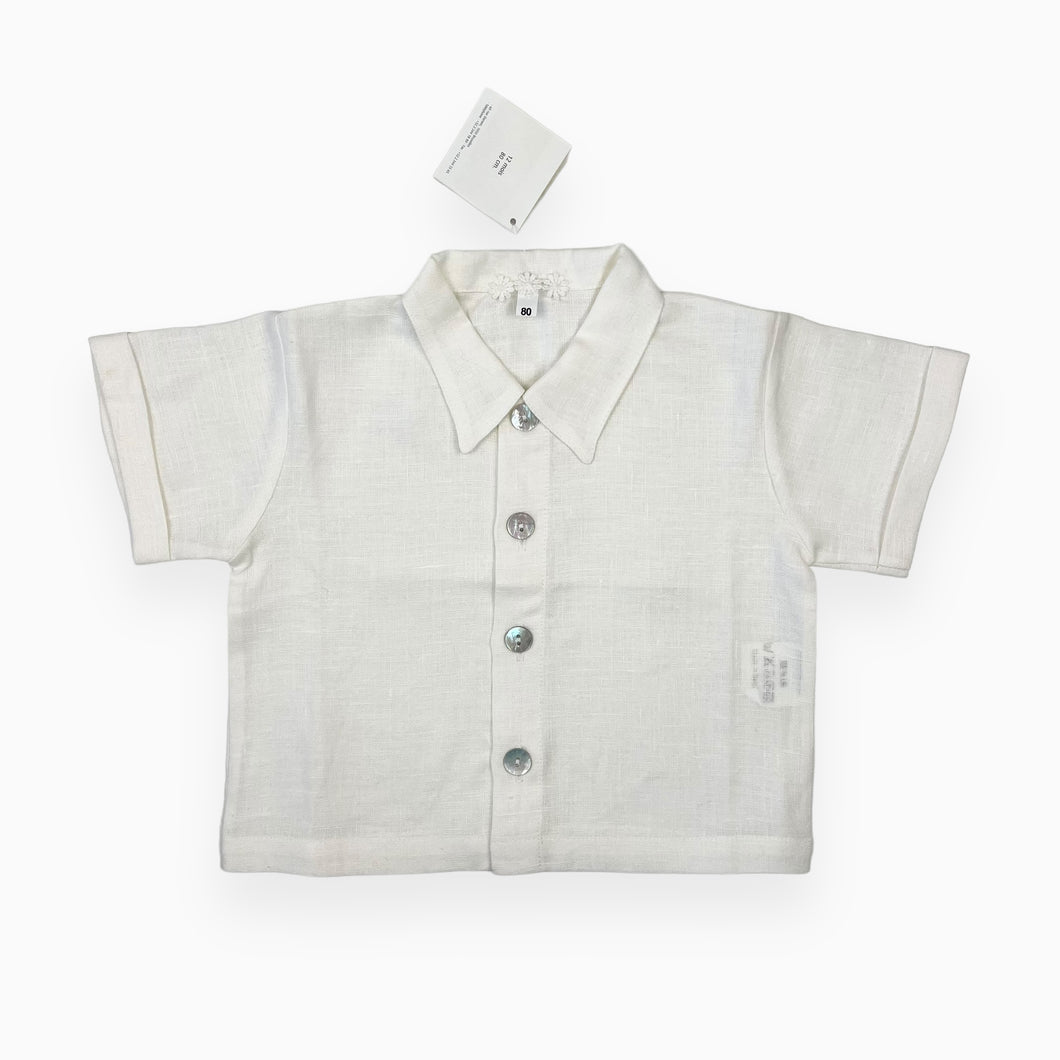 Chemise blanche en lin 'José' 12M