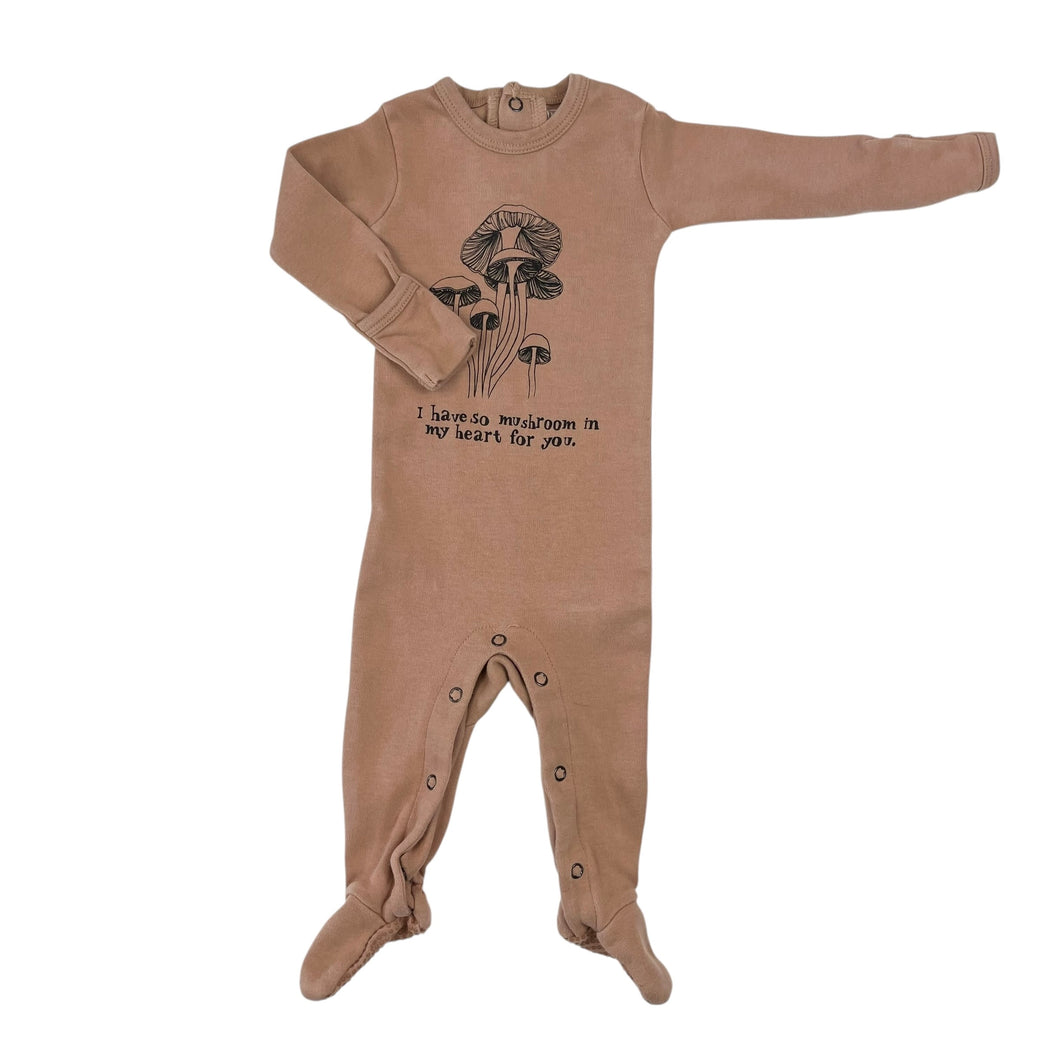 Pyjama terracotta en coton bio motif champi 3-6M