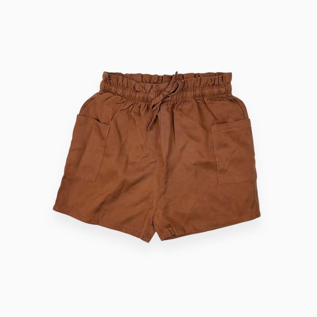 Short noisette en lyocel à taille élastique 4Y