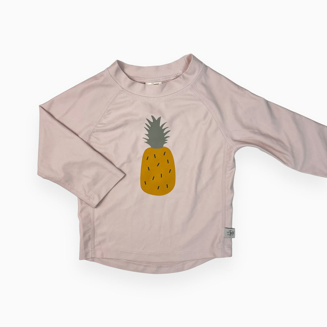 Haut de maillot rose pâle en poly recyclé extensible à imprimé ananas 7-12M