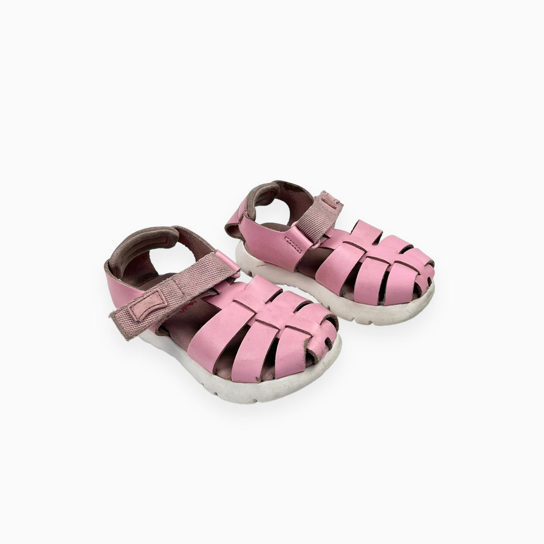 Sandales roses en cuir à velcro 21 EUR