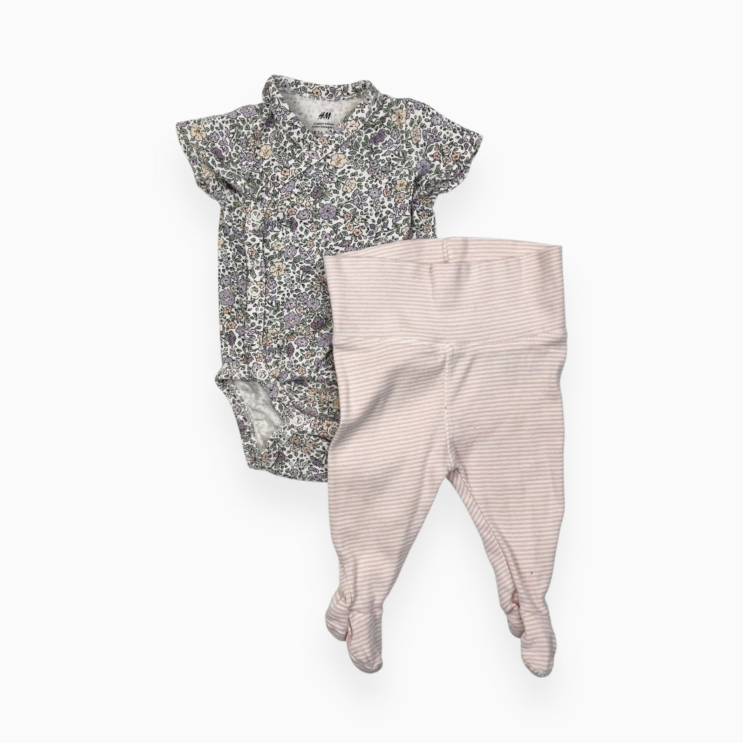 Ensemble cache-couche et legging à pieds en coton 1-2M