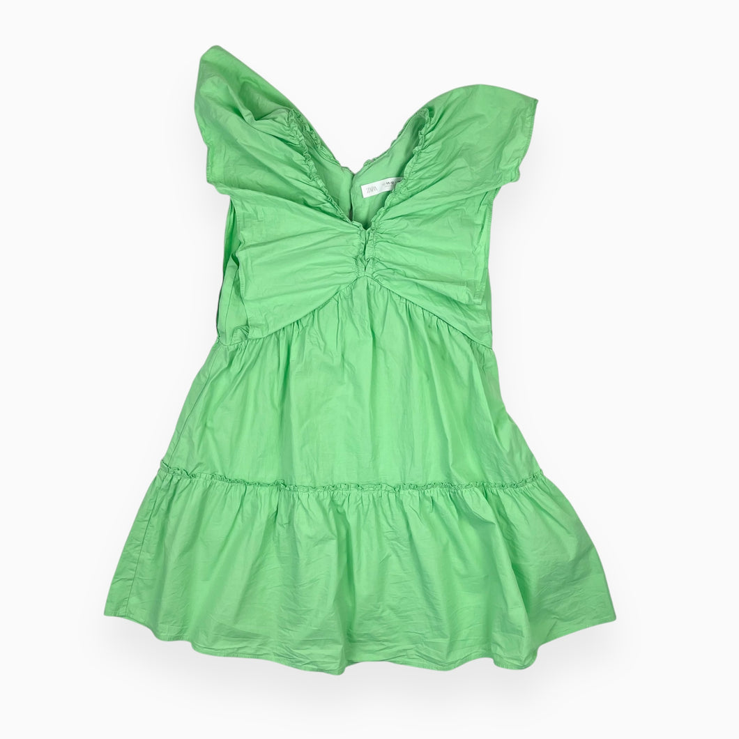 Robe verte lime en coton 11-12Y