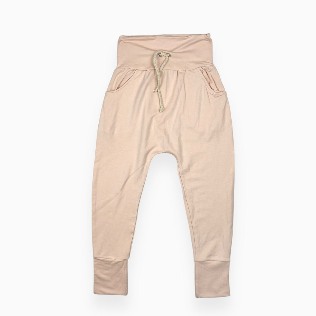 Pantalon rose sorbet en rayonne de bambou et coton bio extensible 6-8Y