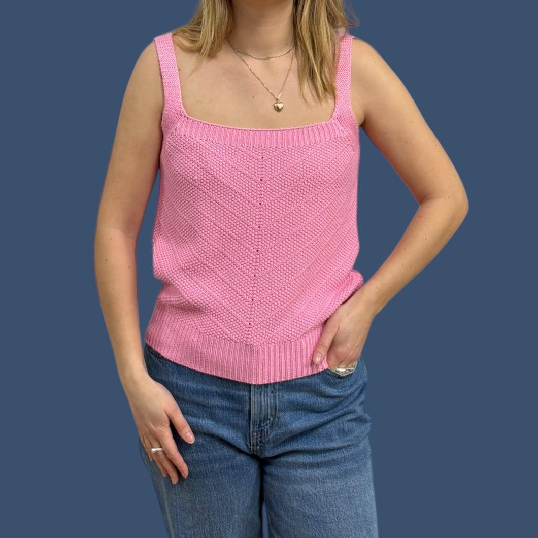 Camisole rose bubblegum en tricot d'acrylique pour femmes S