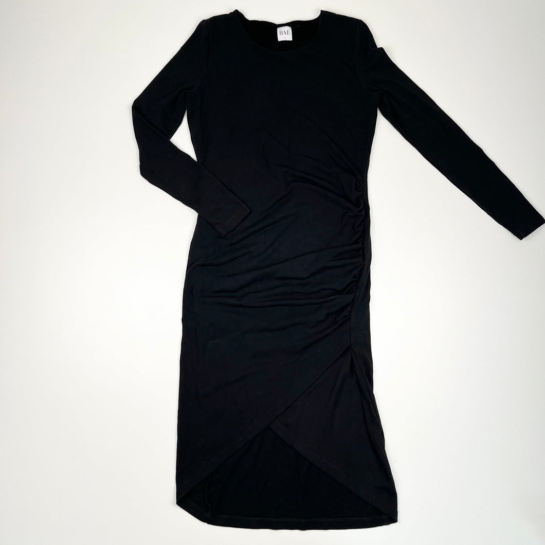 Robe noire de maternité en viscose extensible XS