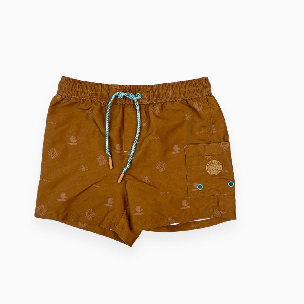 Maillot short ochre avec filet intégré 7Y