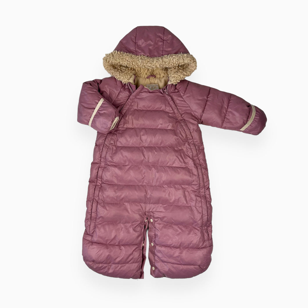 Combinaison orchidée convertible, matelassée et doublée en polar 6-12M