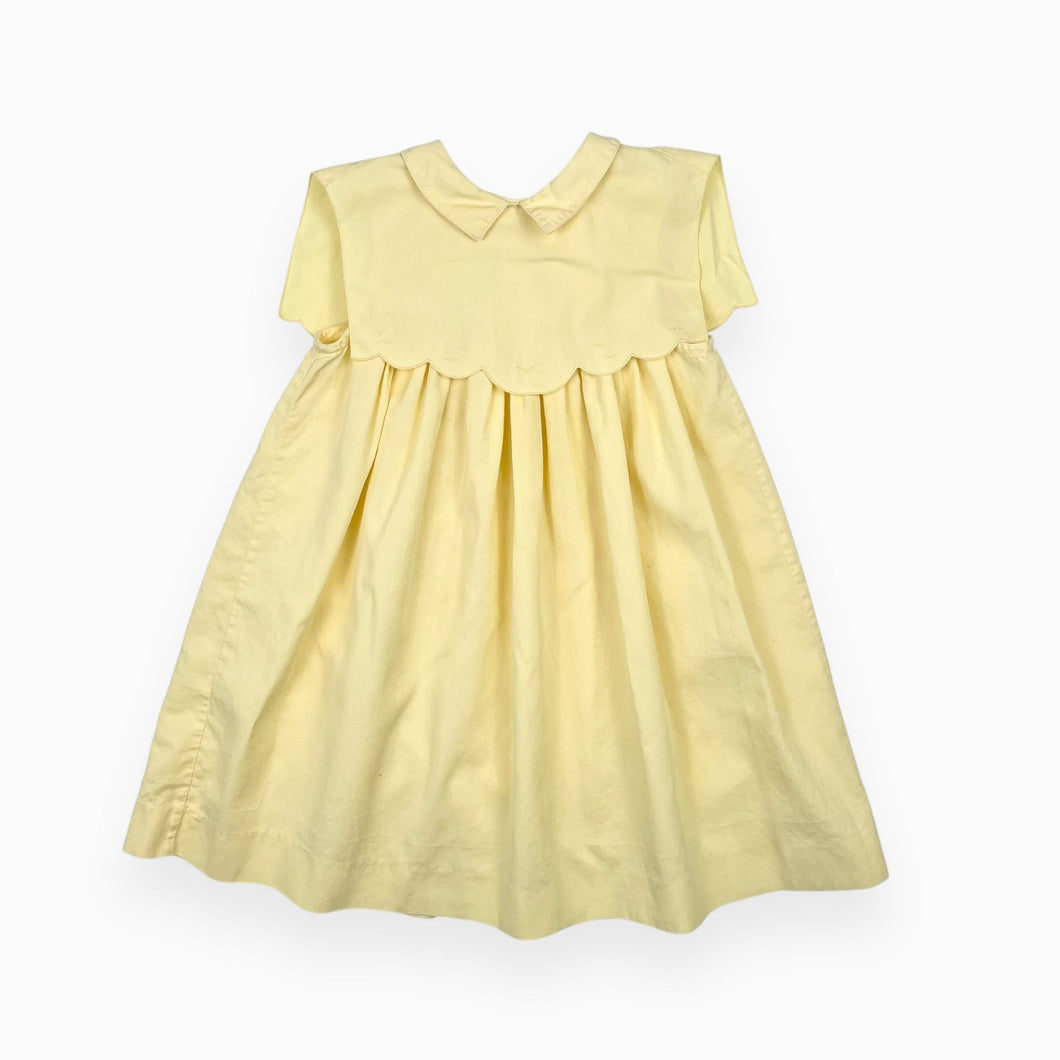 Robe jaune pâle vintage avec col et broderie 3Y