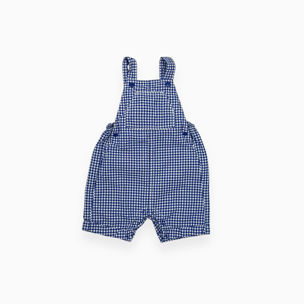 Shortall en coton à motif vichy bleu royal et blanc 12M