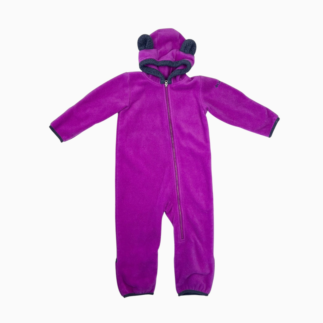 Combi mi-saison en polar avec capuchon mauve 18-24M