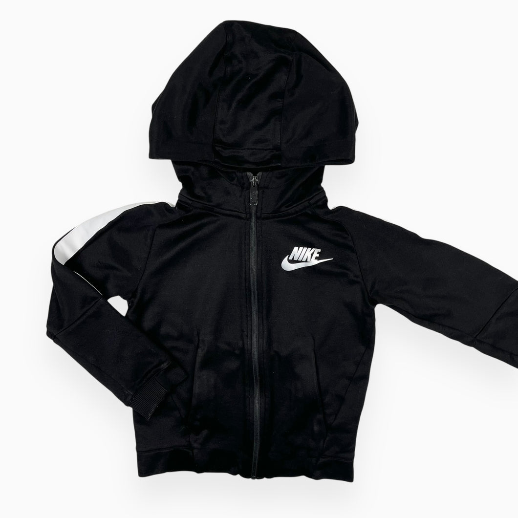 Veste noire à capuchon sport en coton et poly 5-6Y