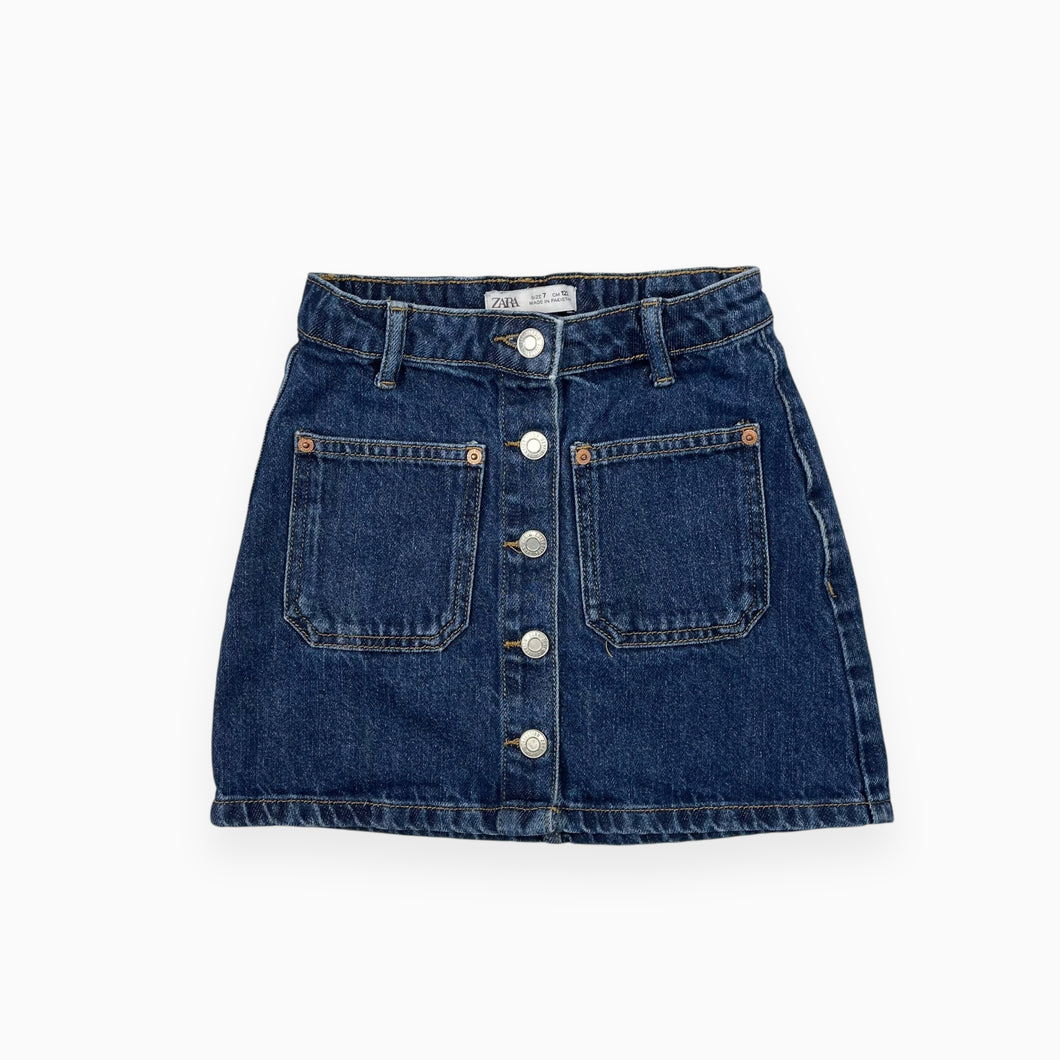 Jupe en denim à taille ajustanle avec poches 7Y