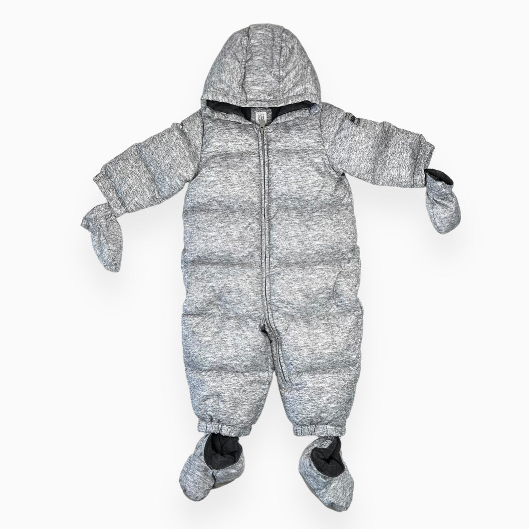 Habit de neige gris chiné doublé en polar 6-12M