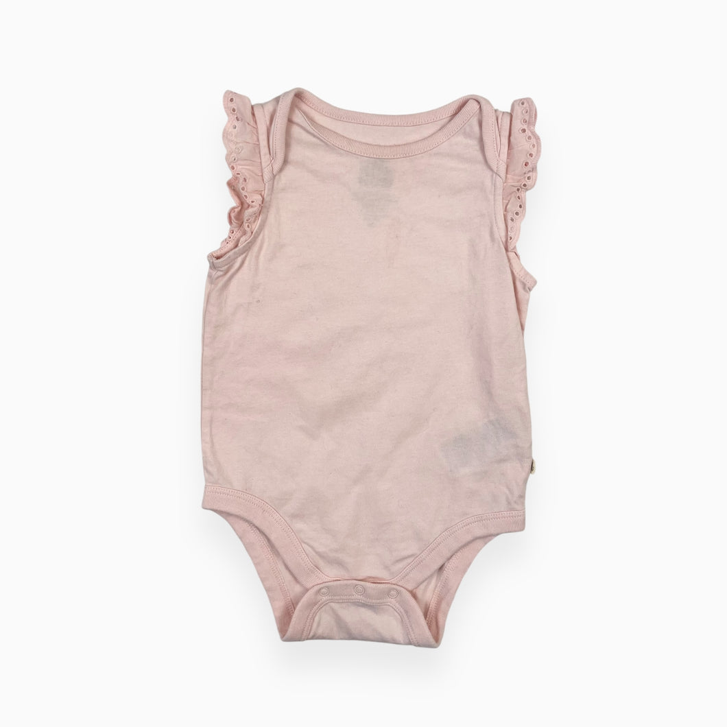 Cache-couche rose pâle avec broderie anglaise en coton 6-12M