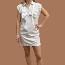 Load image into Gallery viewer, Robe blanche en popeline de coton avec large noeud pour femmes S
