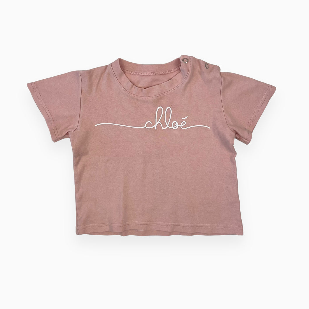 T-shirt rose en coton bio 'Chloé' 18M