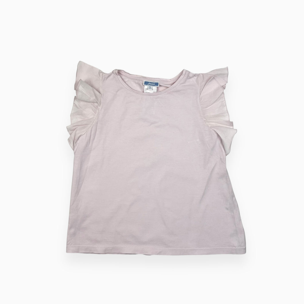 Haut rose en coton avec manches volants 10Y