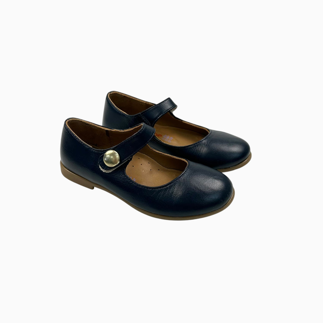 Ballerines marine en cuir attache velcro 27EU