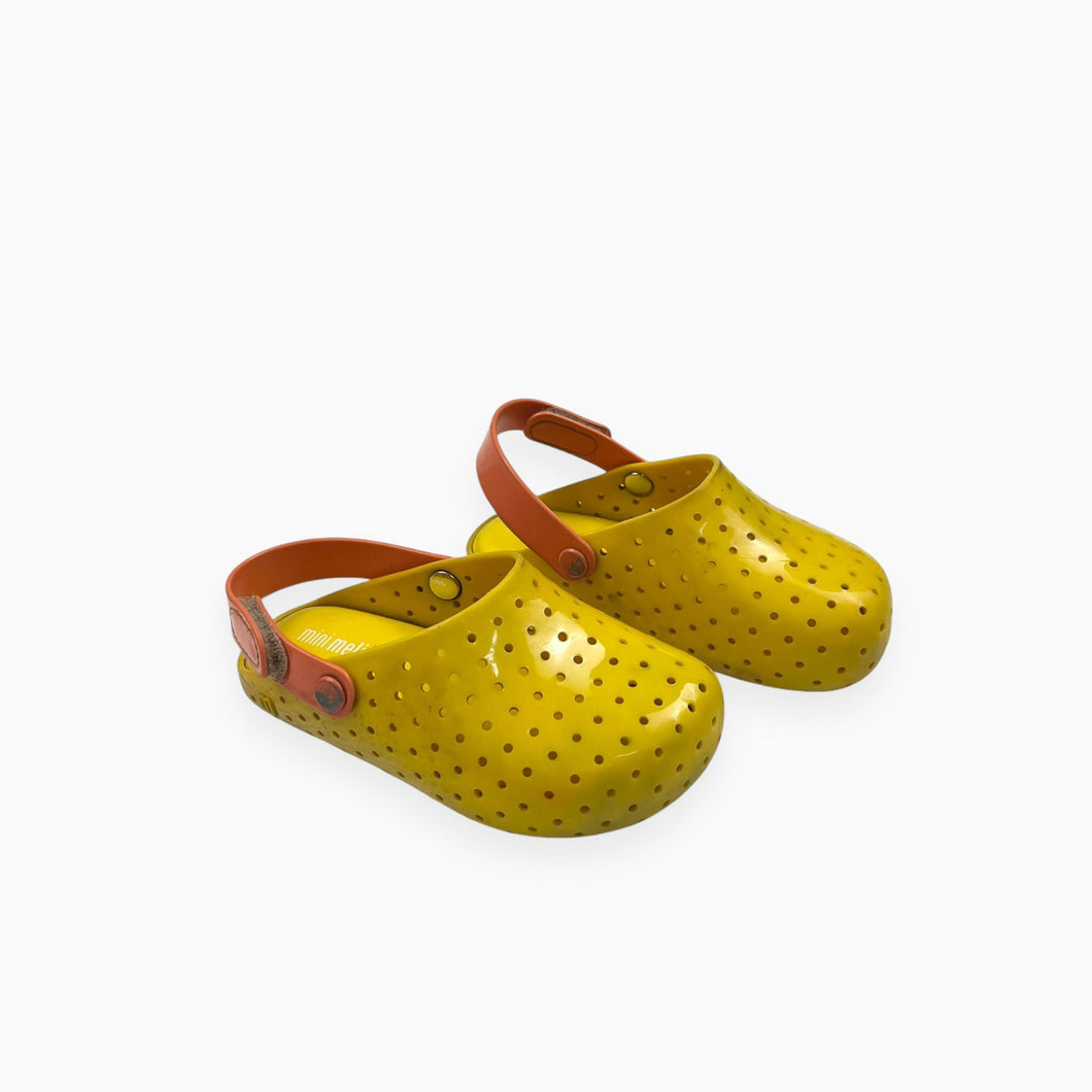 Sandales style mules 'jelly' jaune et orange avec velcro 7 US