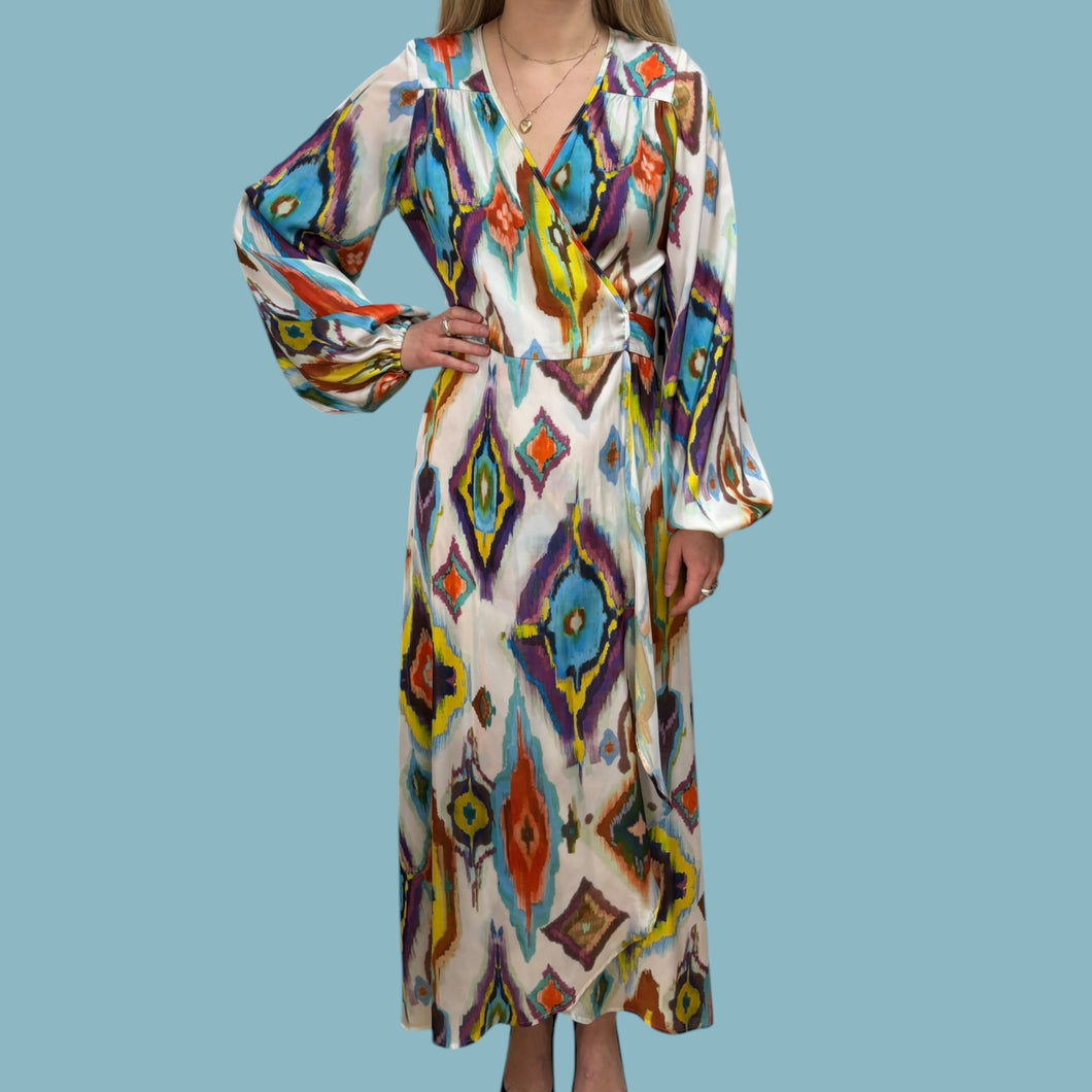 Robe kimono satiné en polyester pour femmes M