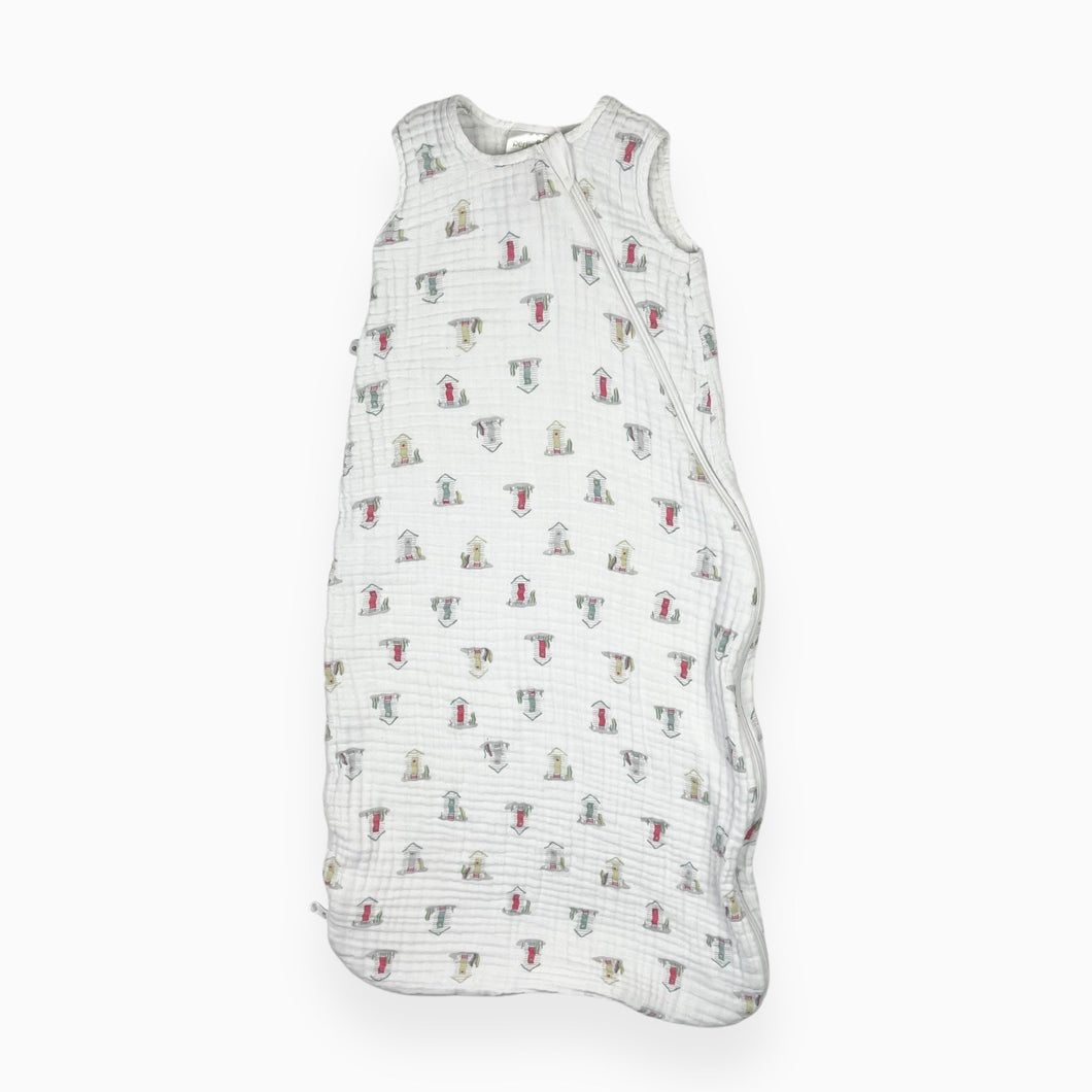 Gigoteuse en mousseline de coton 0.7tog motif maison plage 6-18M