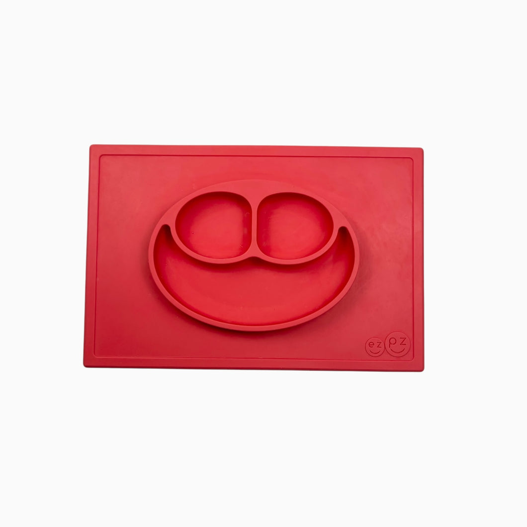 Assiette 'happy Mat' en silicone rouge