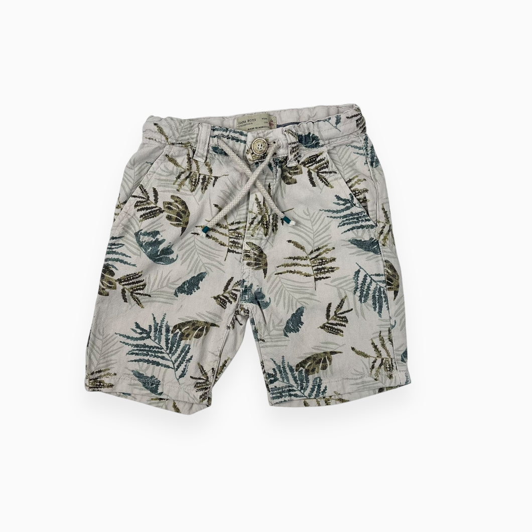 Short en coton et lin à imprimé tropical 4Y