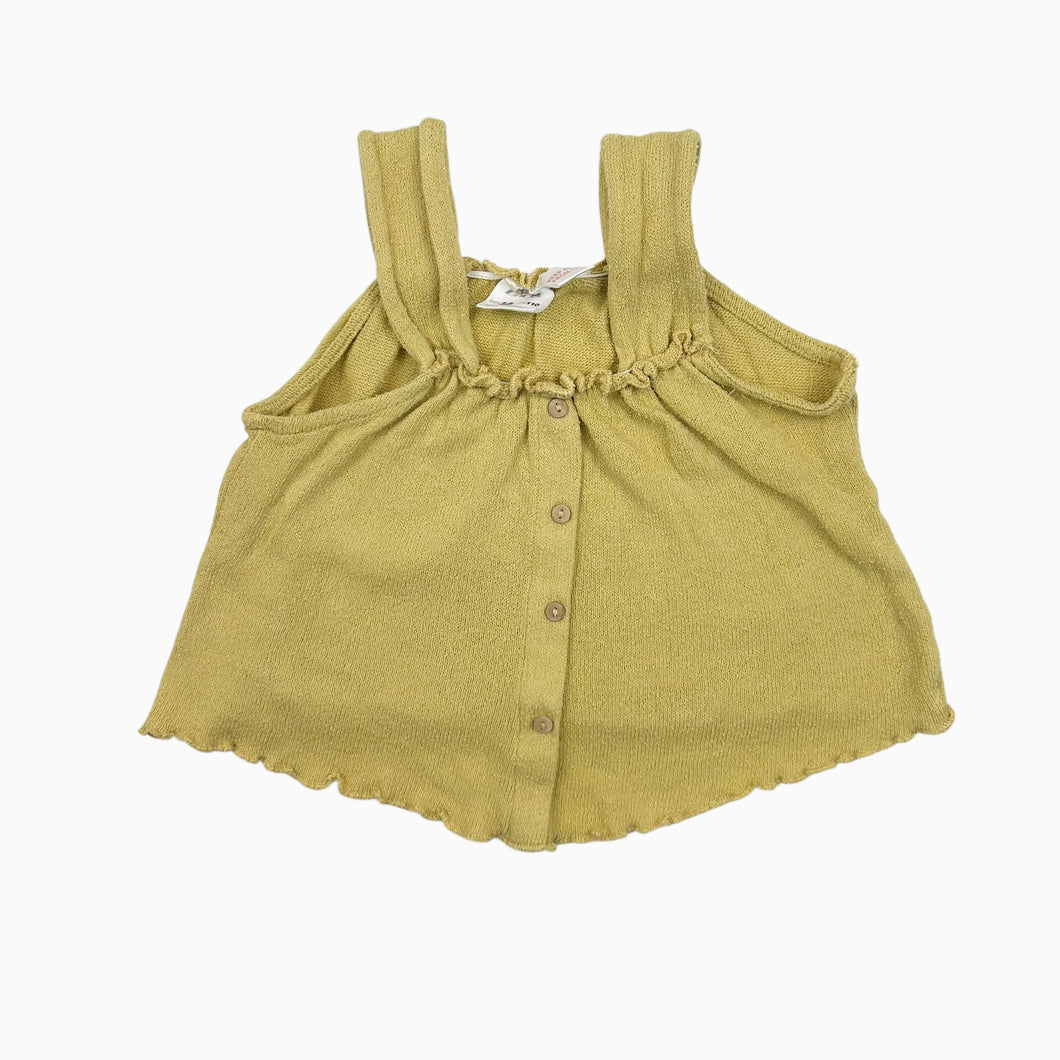 Camisole jaune en tricot texturé avec bouton 4-5Y