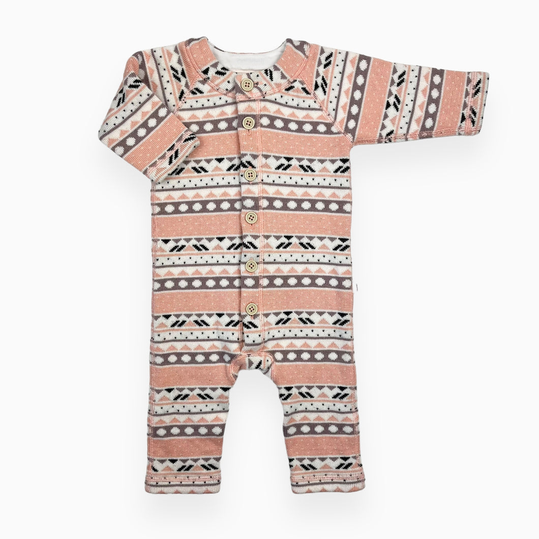 Combi en tricot de laine et acrylique 6-9M