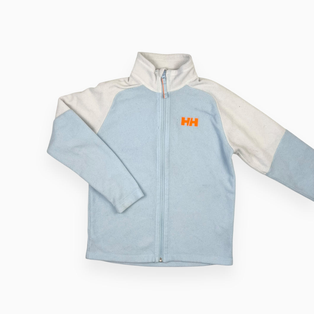 Veste en polar bleu glace et blanche avec détail orange néon 140 (10Y)