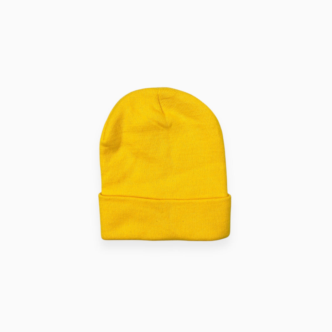 Tuque jaune en tricot acrylique 6-10Y