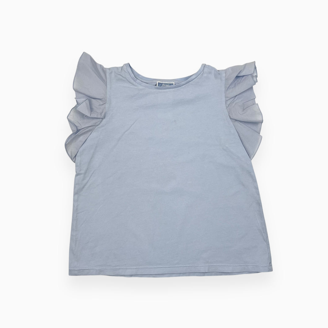 Haut bleu poudre en coton avec manches volants 10Y