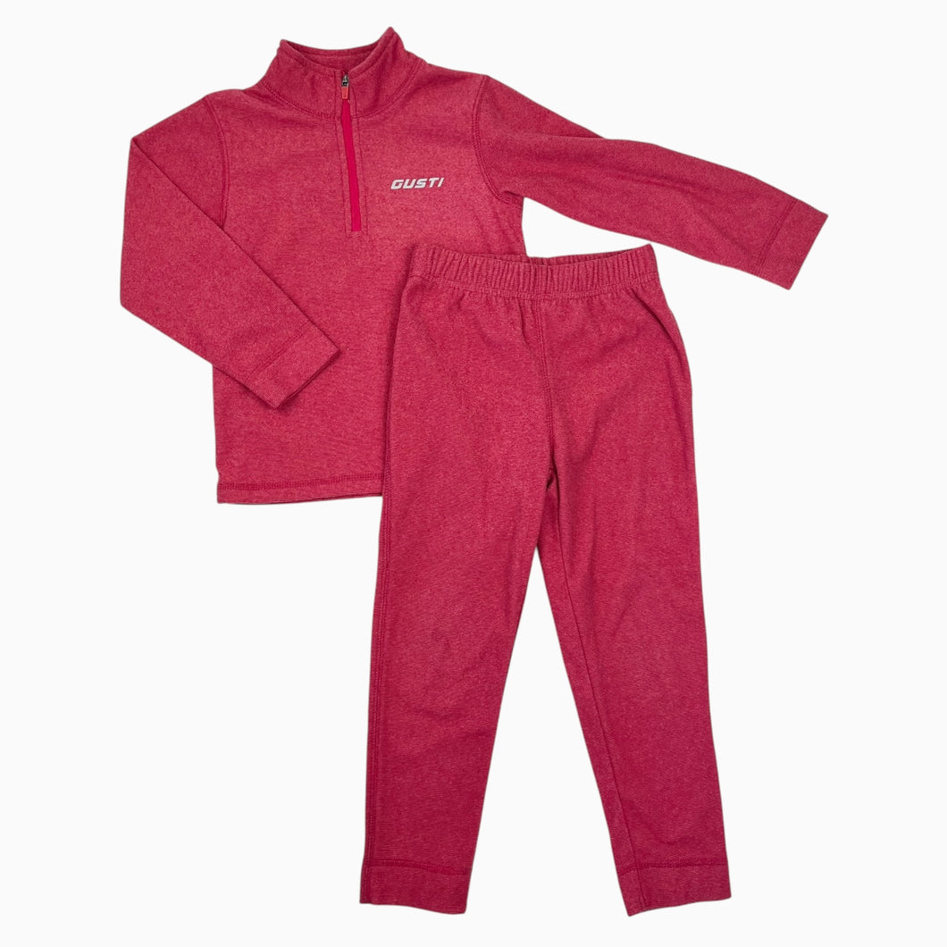 Ensemble magenta style sous-couche pull demi-zip et legging en poly 4Y