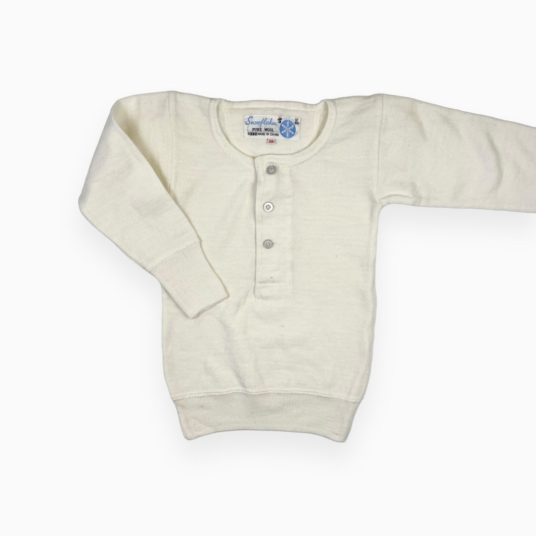 Haut blanc en fin tricot pure laine 12-18M