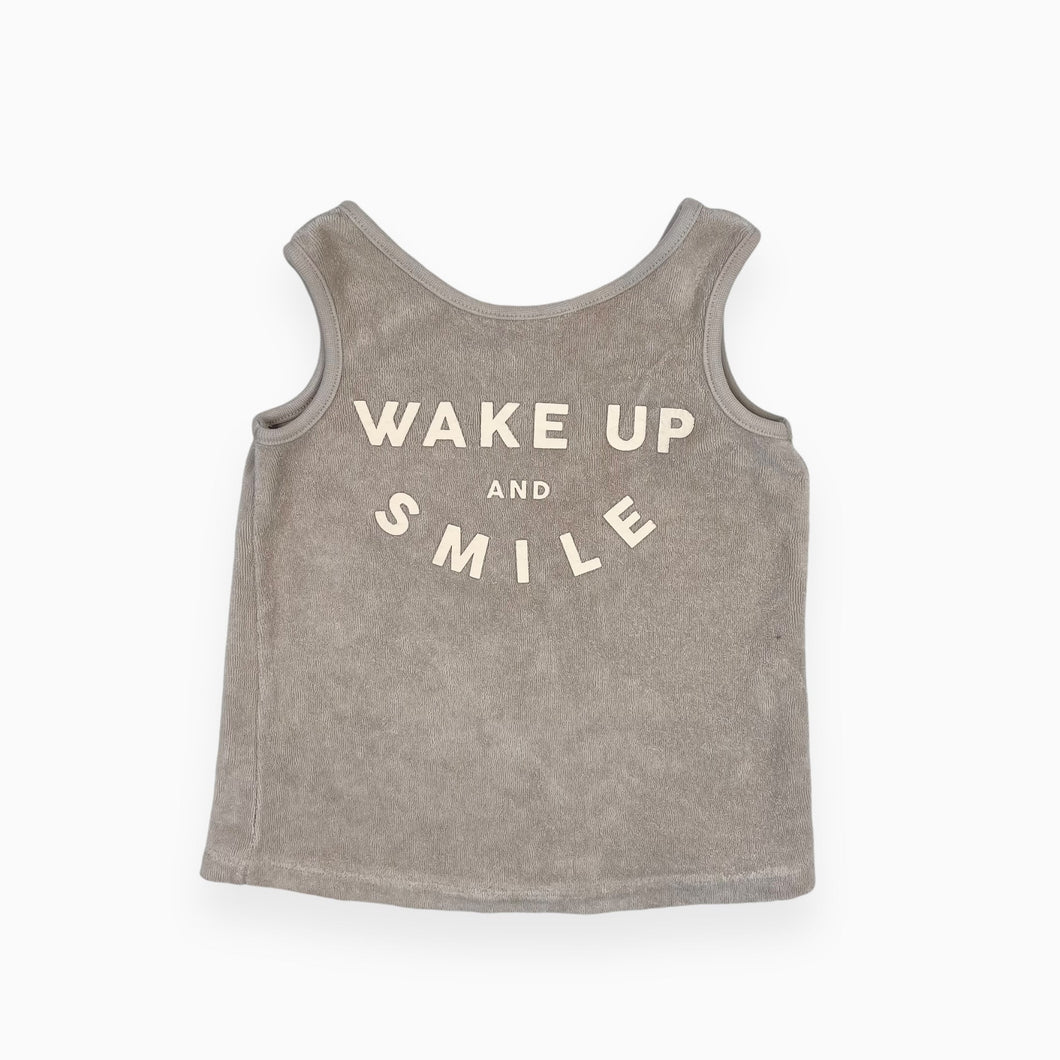 Cami en ratine de coton 'Wake up and smile' 18-24M