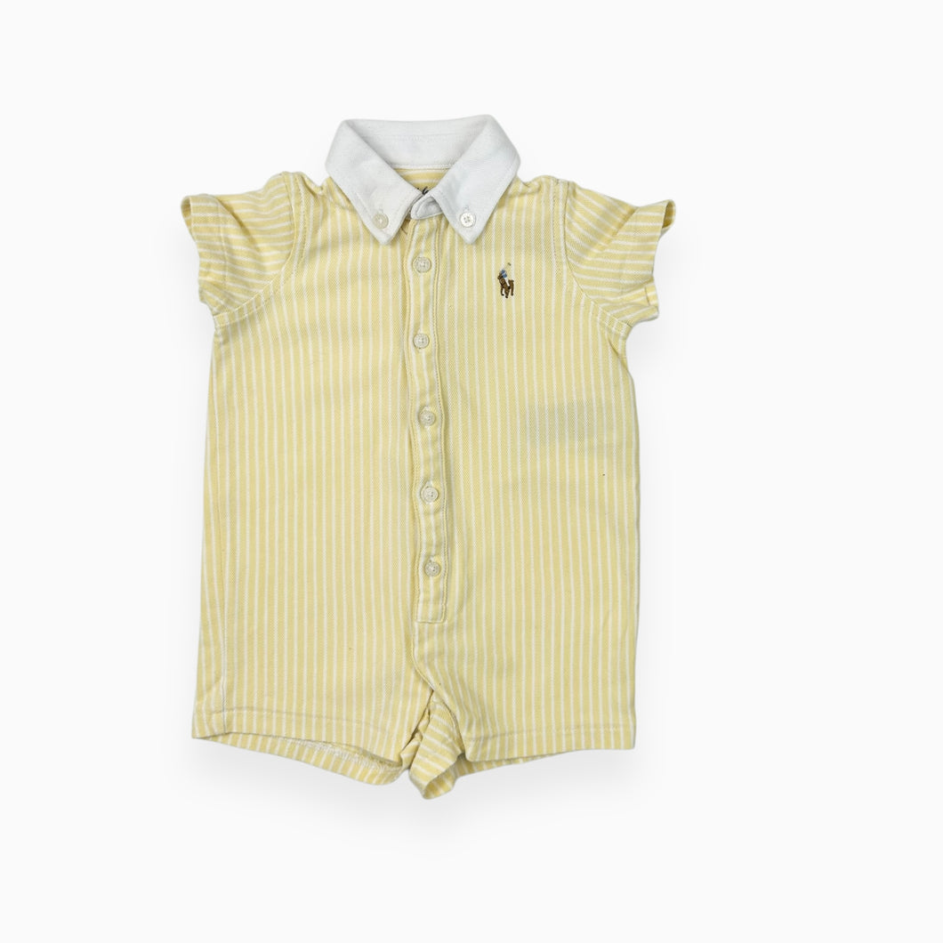 Combi short jaune sorbet à col polo et en coton piqué 3M